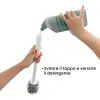Portascopino con spazzola WC igienizzante in plastica bianca