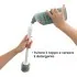 Portascopino con spazzola WC igienizzante in plastica bianca