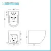 Sanitari filomuro Rimless effetto marmo bianco con sedile Tokyo
