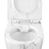 Sanitari filomuro Rimless effetto marmo bianco con sedile Tokyo