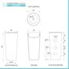 Lavabo freestanding da terra 50x85h cm in ceramica bianco lucida Tokyo