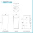 Lavabo freestanding da terra 50x85h cm in ceramica bianco lucida Tokyo
