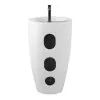 Lavabo freestanding da terra 50x85h cm in ceramica bianco lucida Tokyo