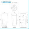 Lavabo freestanding da terra 50x85h cm effetto marmo bianco Tokyo