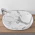 Lavabo da appoggio ovale 60x41 cm effetto marmo bianco Tokyo