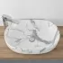 Lavabo da appoggio ovale 60x41 cm effetto marmo bianco Tokyo