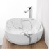 Lavabo da appoggio ovale 60x41 cm effetto marmo bianco Tokyo