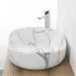 Lavabo da appoggio ovale 60x41 cm effetto marmo bianco Tokyo