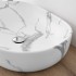Lavabo da appoggio ovale 60x41 cm effetto marmo bianco Tokyo