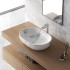 Lavabo da appoggio ovale 60x41 cm effetto marmo bianco Tokyo