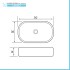 Lavabo da appoggio ovale 50x38 cm effetto marmo bianco Tokyo