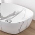 Lavabo da appoggio ovale 50x38 cm effetto marmo bianco Tokyo