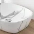 Lavabo da appoggio ovale 50x38 cm effetto marmo bianco Tokyo