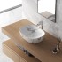 Lavabo da appoggio ovale 50x38 cm effetto marmo bianco Tokyo