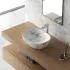 Lavabo da appoggio ovale 50x38 cm effetto marmo bianco Tokyo