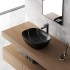 Lavandino da appoggio ovale 50x38 cm effetto marmo nero Tokyo