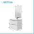 Mobile bagno sospeso 60 cm bianco e rovere con top e specchio Brillo