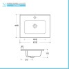 Mobile bagno sospeso 60 cm bianco e rovere con top e specchio Brillo