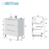 Mobile bagno da terra 80 cm bianco e rovere con top e specchio Brillo