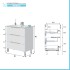 Mobile bagno da terra 80 cm bianco e rovere con top e specchio Brillo