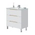 Mobile bagno da terra 80 cm bianco e rovere con top e specchio Brillo