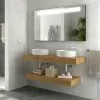 Foto ambientata Mensola portalavabo da 120 cm in legno MDF rovere africa Sumo