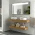 Foto ambientata Mensola portalavabo da 120 cm in legno MDF rovere africa Sumo