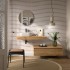 Foto ambientata Mensola portalavabo da 100 cm in legno MDF rovere africa Sumo