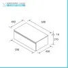 Scheda tecnica Cassettone sospeso per bagno 60 cm in legno MDF noce maya Sumo