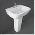 Lavabo bagno con colonna Rak serie One in ceramica bianca lucida