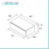 Scheda tecnica Cassettone sospeso per bagno 80 cm in legno MDF noce maya Sumo