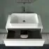 Mobile bagno sospeso 80 cm linea Master bianco opaco con top e specchio