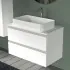 Mobile bagno sospeso 80 cm linea Master bianco opaco con top e specchio