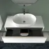 Mobile sospeso da bagno 100 cm Master bianco opaco per lavabo da appoggio