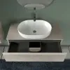 Arredo bagno sospeso 100 cm Master grigio effetto cemento con top e specchio