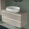 Arredo bagno sospeso 100 cm Master grigio effetto cemento con top e specchio