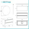 Arredo bagno sospeso 100 cm Master grigio effetto cemento con top e specchio