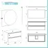 Arredo bagno sospeso 100 cm Master grigio effetto cemento con top e specchio