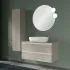 Arredo bagno sospeso 100 cm Master grigio effetto cemento con top e specchio