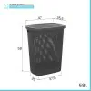 Scheda tecnica Portabiancheria con coperchio in plastica grigia scuro 58lt Kamala