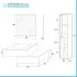 Mobile bagno sospeso 80 rovere bianco con 2 cassetti e pensile Nadia