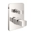 Miscelatore doccia a incasso con deviatore a 2 vie in colore nichel spazzolato serie Lotus