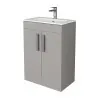 Mobiletto bagno da terra 60 cm salvaspazio grigio 2 ante Poket