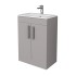 Mobiletto bagno da terra 60 cm salvaspazio grigio 2 ante Poket