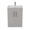 Composizione bagno da terra 60 cm salvaspazio grigio 2 ante Poket