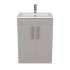 Composizione bagno da terra 60 cm salvaspazio grigio 2 ante Poket