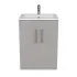 Composizione bagno da terra 60 cm salvaspazio grigio 2 ante Poket