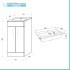 Scheda tecnica Mobile bagno da terra 60 cm salvaspazio bianco 2 ante Poket