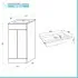 Scheda tecnica Mobile bagno da terra 60 cm salvaspazio bianco 2 ante Poket
