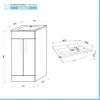 Scheda tecnica Mobiletto bagno da terra 40 cm salvaspazio bianco 2 ante Poket